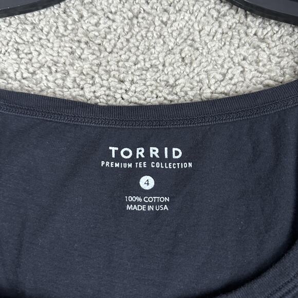 Aerosmith Shirt Womens 4 Plus Torrid Black Cold Shoulder Graphic Band Made USA - Picture 6 of 13